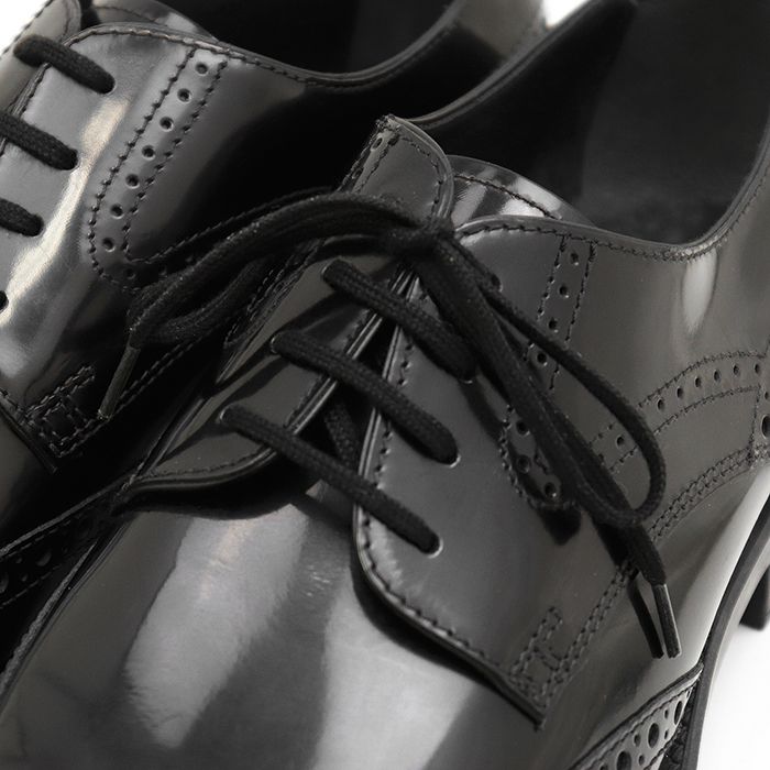 SALE【未使用】TOD'S トッズ ダービーシューズ サイズ 8 メンズ ウィングチップ メダリオン シグネチャー Tステッチ レースアップ ドレスシューズ 革靴 ブラック 黒 イタリア製 SALE【未使用】TOD'S トッズ ダービーシューズ サイズ 8 メンズ