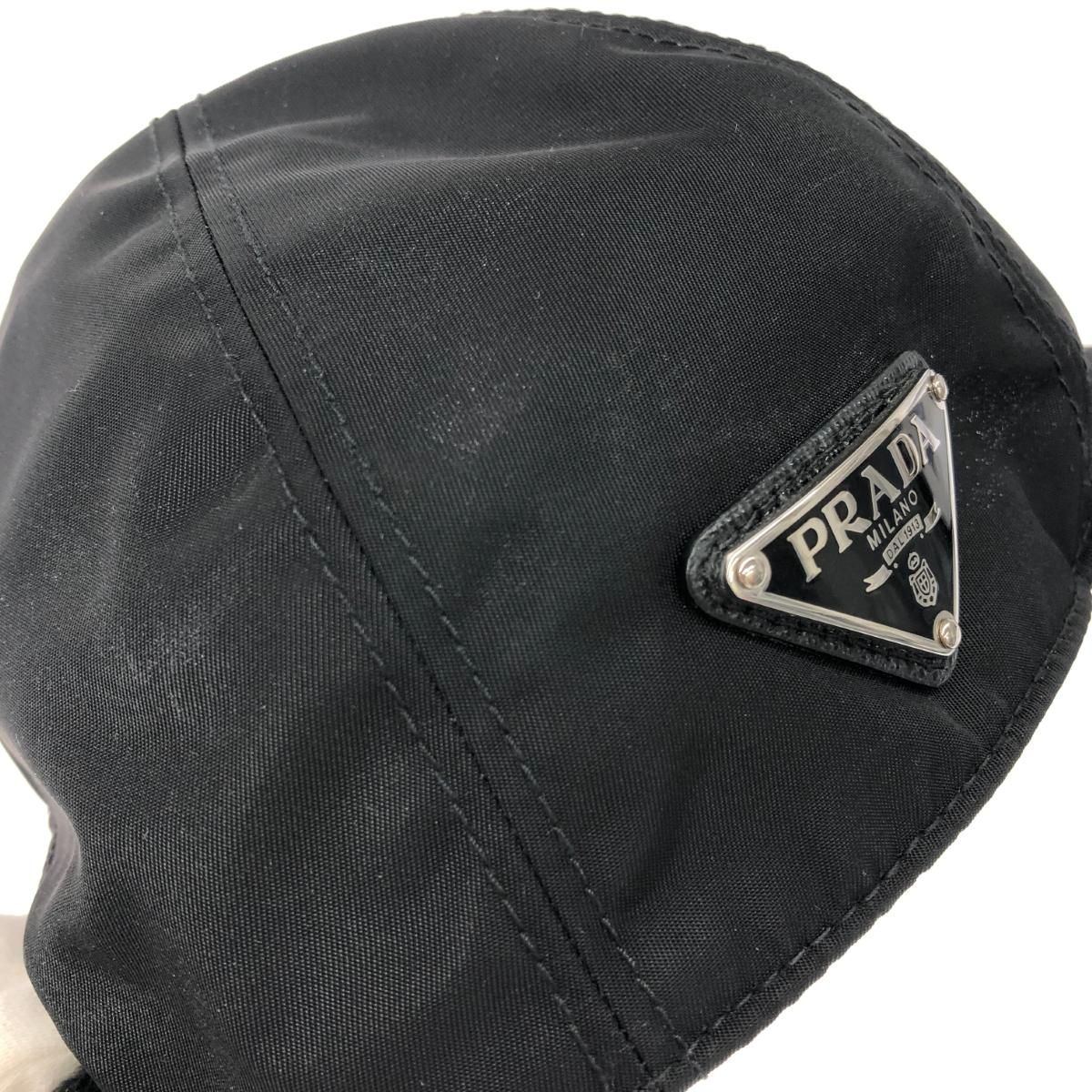 PRADA プラダ ベースボールキャップ L RE-NYLON/三角プレート/ナイロン 