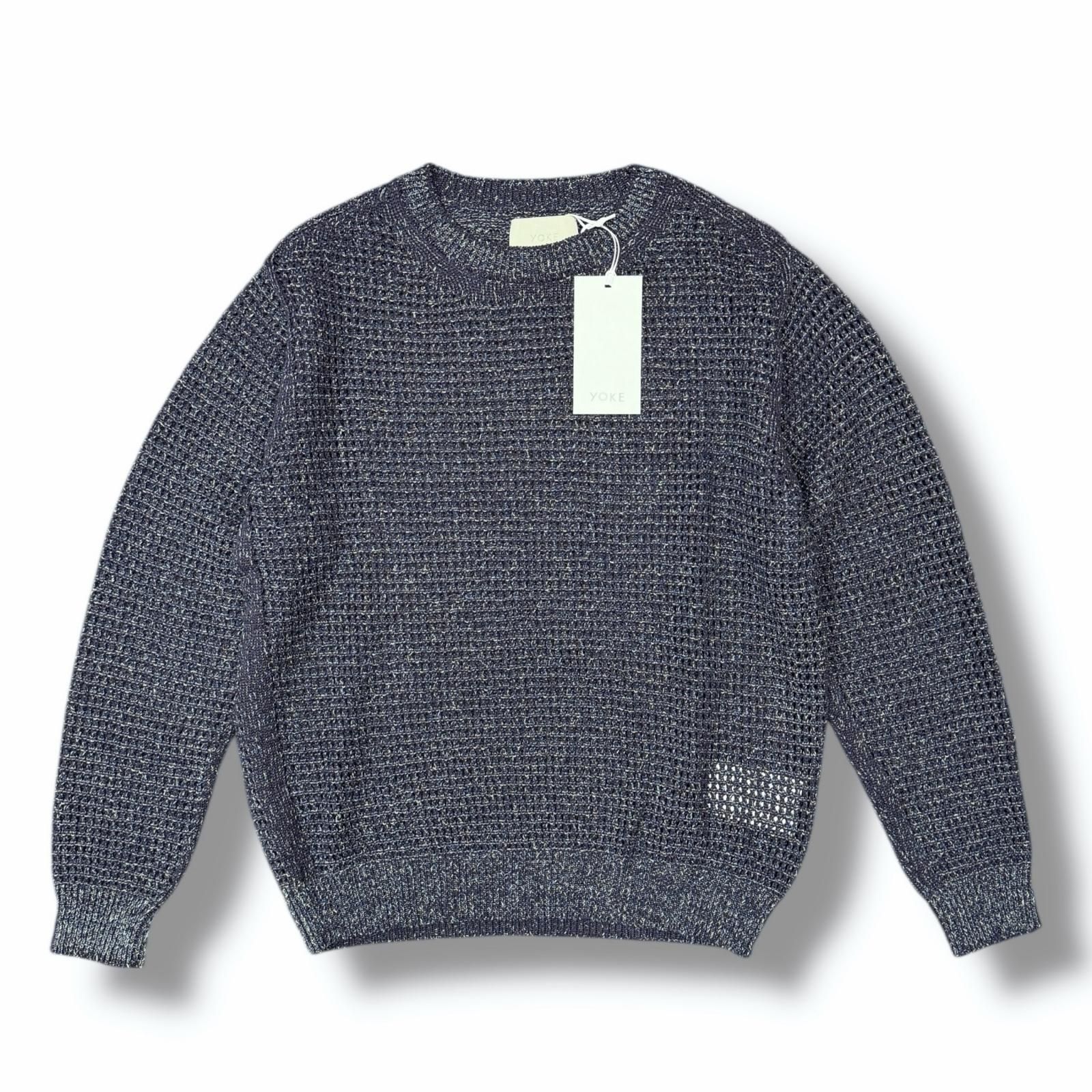 参考上代39600円 未使用 YOKE 25SS MESH KNITTED CREWNECK SWEATER 