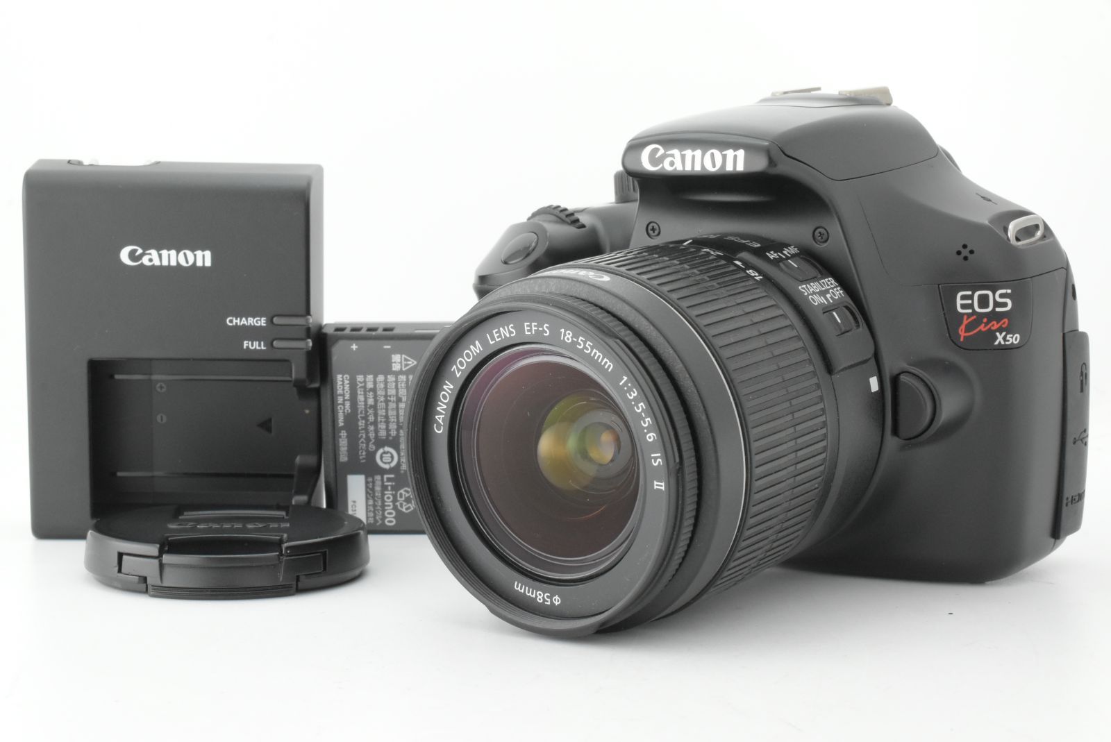美品】シャッターカウント1601回 Canon EOS Kiss X50 EF-S 18-55mm F3 