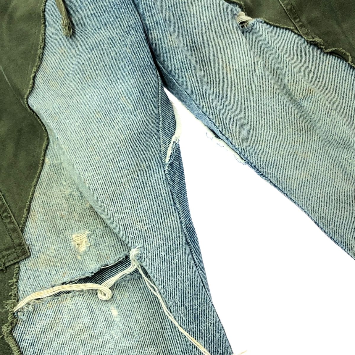 Greg Lauren グレッグローレン グレッグローレン/リメイクカーゴパンツ サイズ:3     ブルー/カーキ メンズ / 240001179242 Greg Lauren グレッグローレン グレッグローレン/リメイクカーゴパンツ