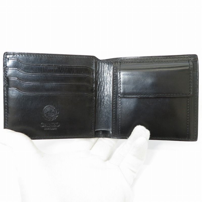 瀬戸大橋店】 中古 GANZO | ガンゾ 二つ折り財布 GUD2 57829 ブラック