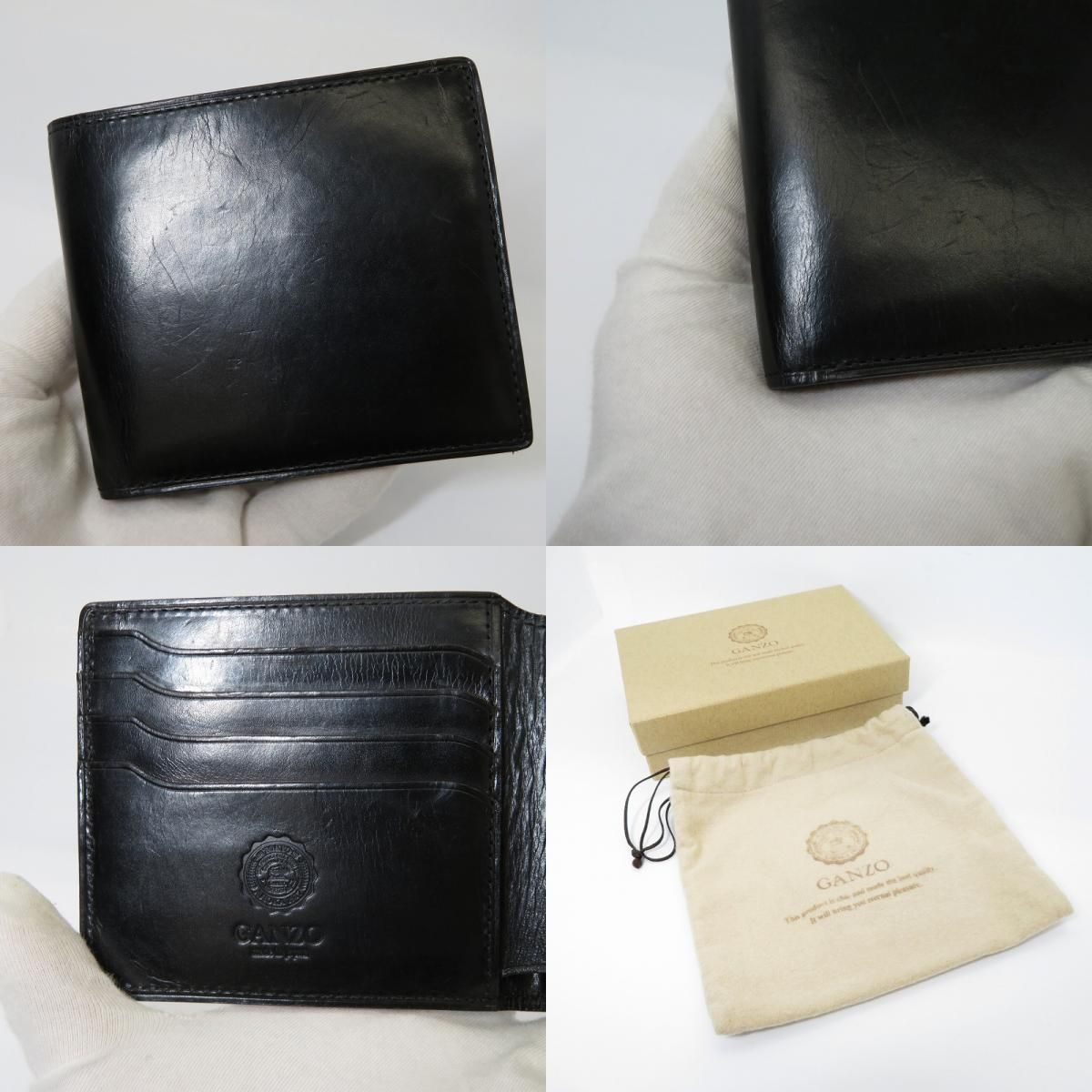 瀬戸大橋店】 中古 GANZO | ガンゾ 二つ折り財布 GUD2 57829 ブラック