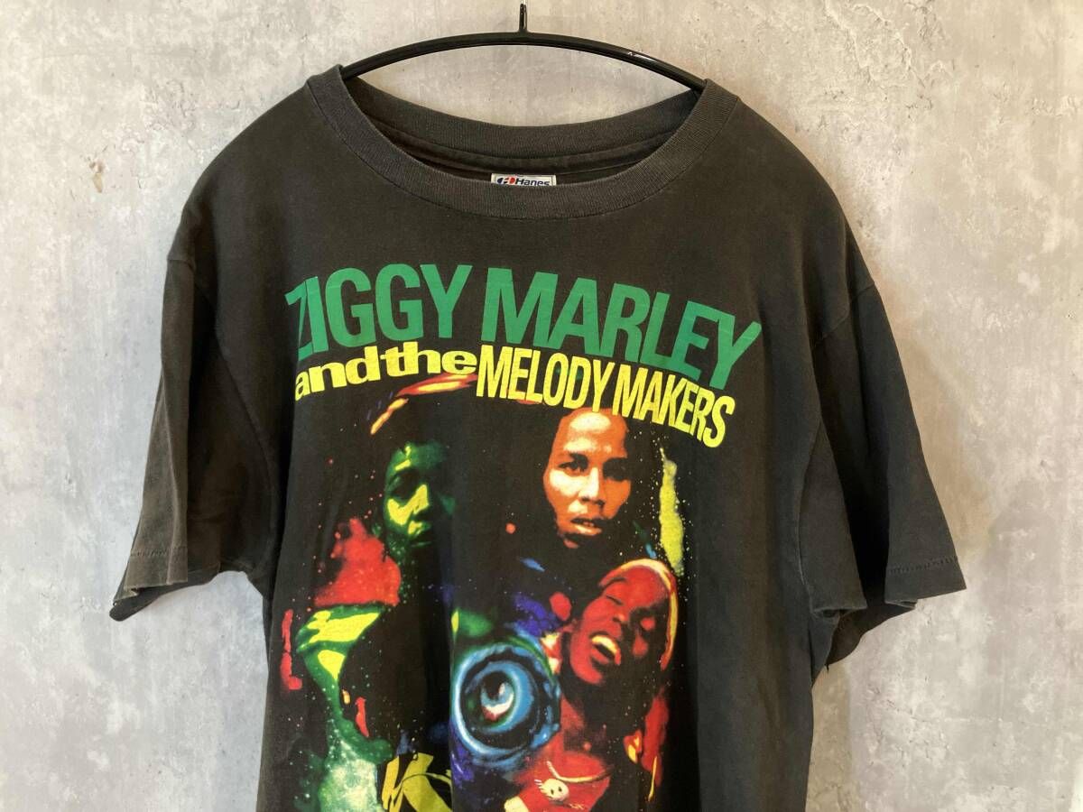古着 80s後期 HANES ZIGGY MARLEY KOZMIK TEE 半袖Tシャツ L グレー 