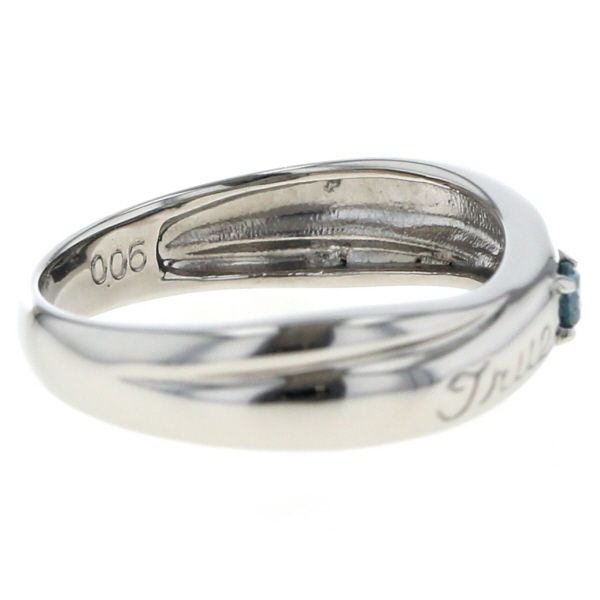 Pt900 プラチナ リング ブルーダイヤモンド 0.06ct True Love デザイン