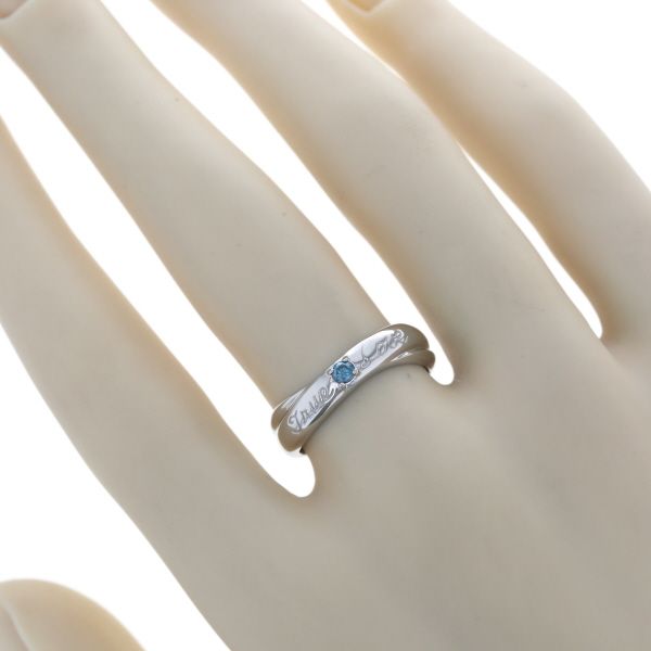 Pt900 ダイヤモンド0.06ct 水色石 リング プラチナ 指輪 Pt900 プラチナ リング ブルーダイヤモンド 0.06ct True Love デザイン