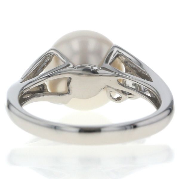 Pt900 プラチナ リング ダイヤモンド0.12ct パール 真珠 10.1mm