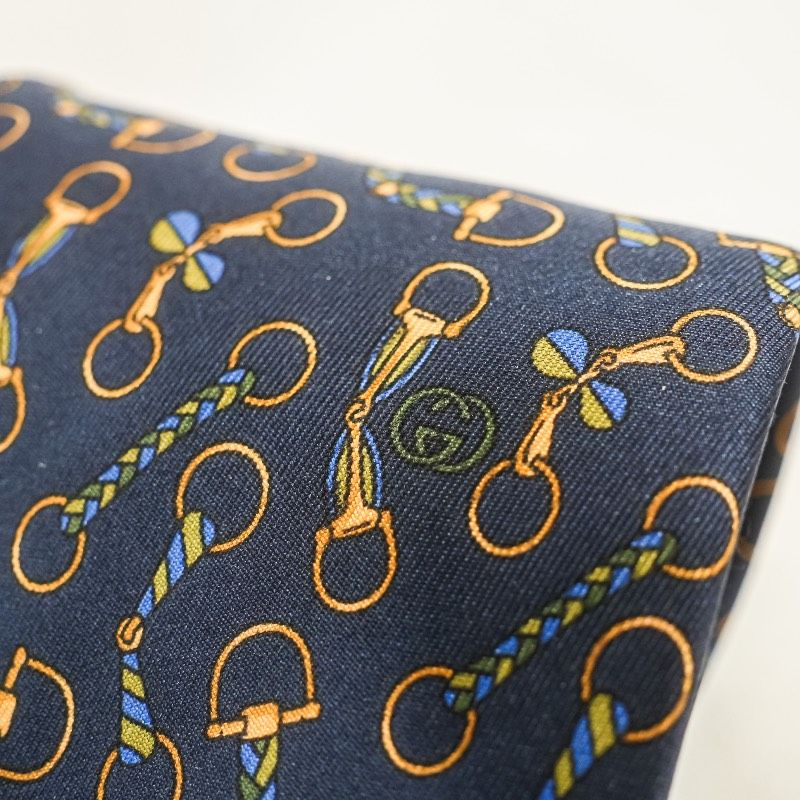 GUCCI グッチ ネクタイ ホースビット GGロゴ 馬具柄 シルク イタリア製 