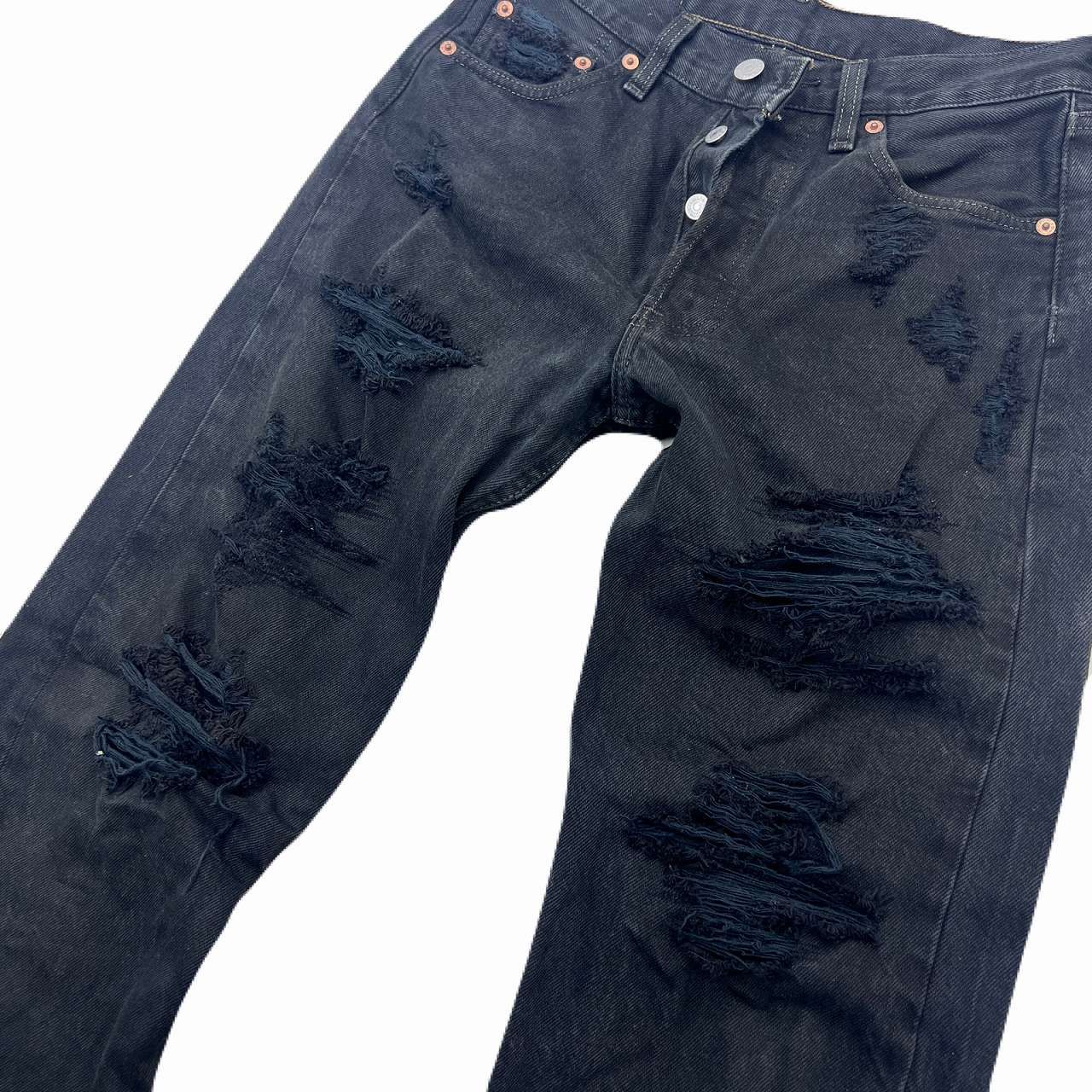 リーバイス 501 デニムパンツ メンズ W28 ブラック ストレート 細身 