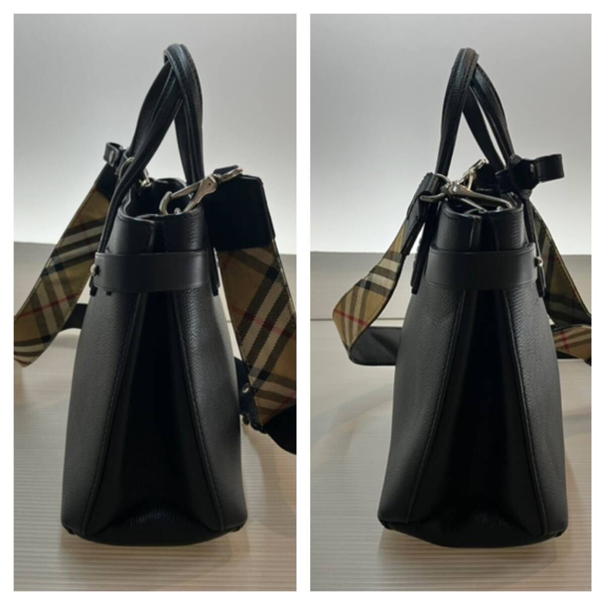 ☆ BURBERRY バーバリー 2way トートバッグ ショルダーバッグ ブラック