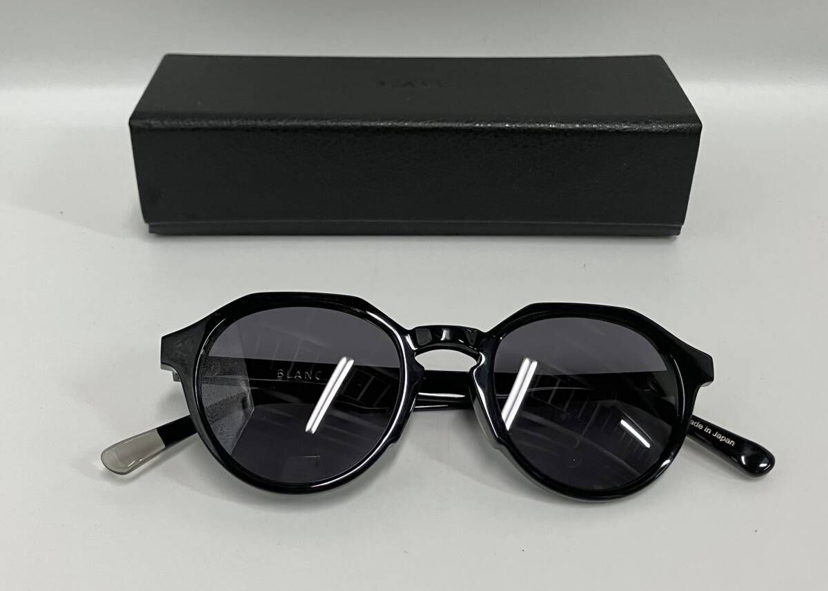 美品 BLANC.. ブラン サングラス 眼鏡 メガネ BM001 BLANC.. ブラン サングラス BM001 ブラック 47□21-145 ケースあり