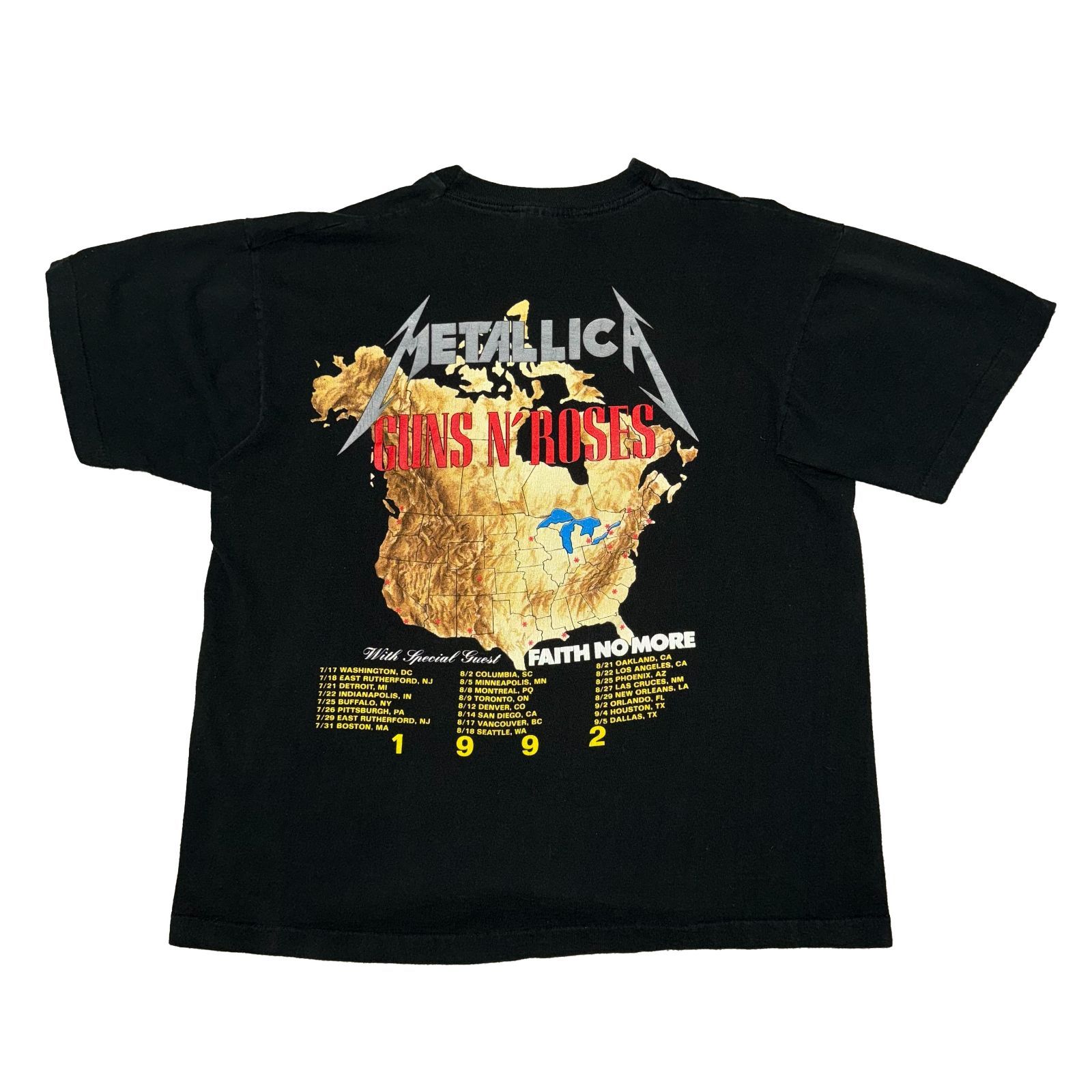 90s METALLICA&GUNS N ROSES 1992 TOUR tee Tシャツ バンドT ロックT 