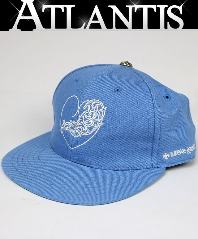CHROME HEARTS Ginza Store Chrome Hearts Heart Logo Embroidered Baseball Cap Men's Hat SV925 Size: 7 5/8 Blue 102649