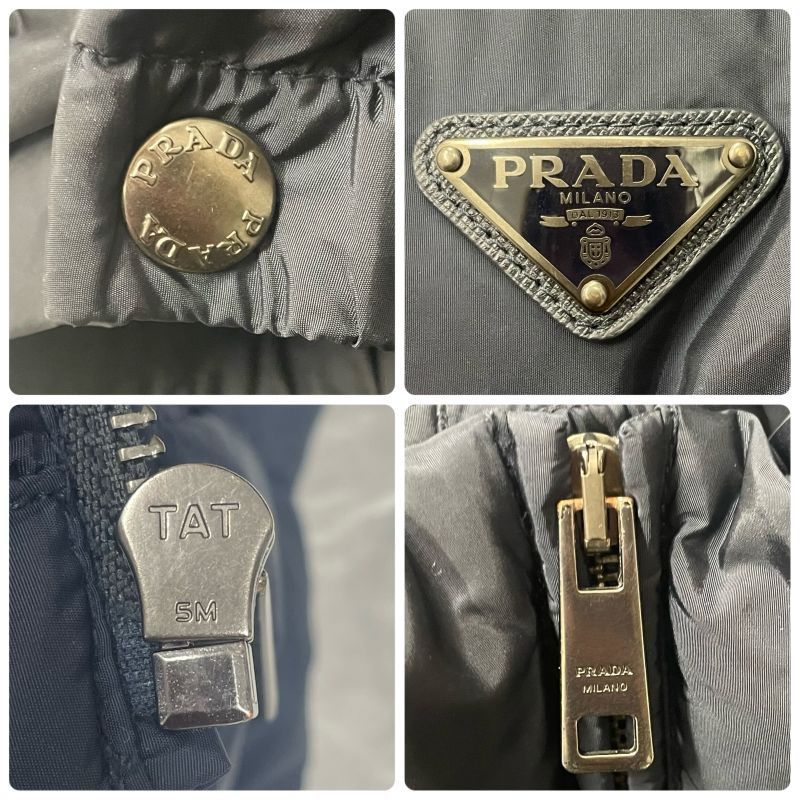 PRADA プラダ ダウンジャケット RN98339-CA34767 ネイビー サイズ46【中古】12602K217 PRADA プラダ ダウンジャケット RN98339-CA34767 ネイビー サイズ46