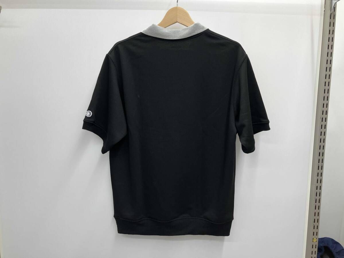 美品】クラブハウス 半袖襟付きトレーナー グレー×黒 襟着脱可