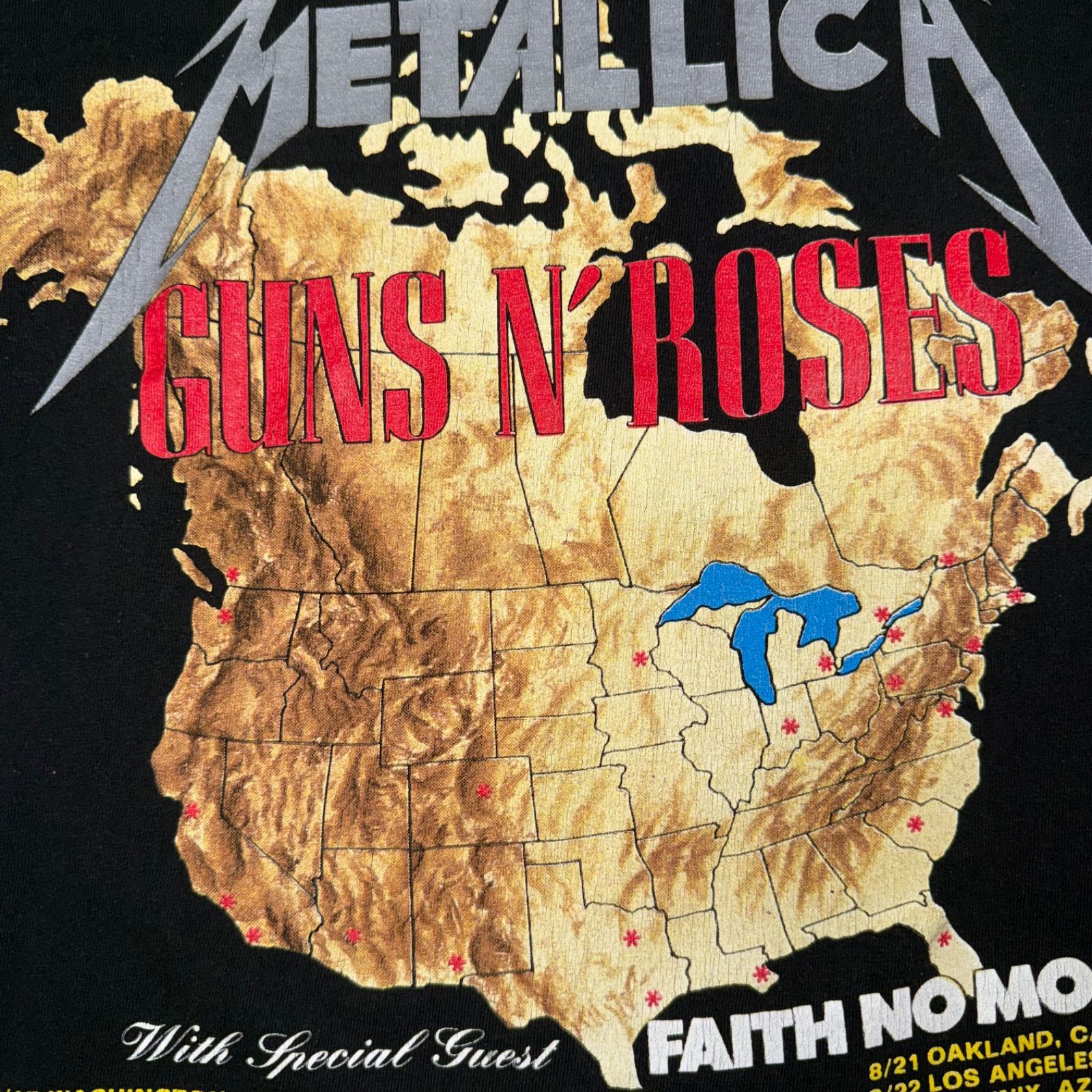 90s METALLICA&GUNS N ROSES 1992 TOUR tee Tシャツ バンドT ロックT 