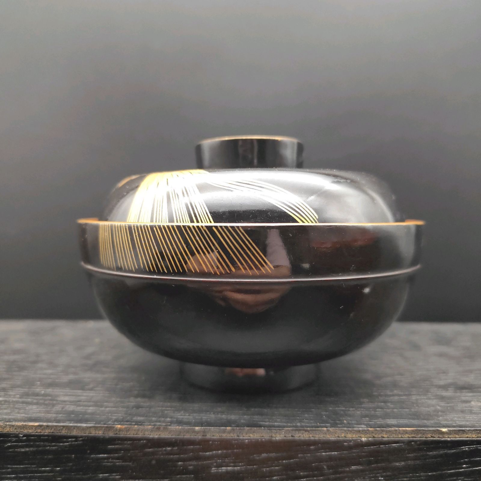 高岡漆器 蓋付き椀 10客 明治時代 金蒔絵 螺鈿象嵌 骨董品