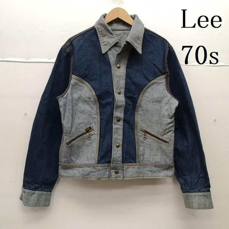 リー 70s 切り替え デザイン リバーシブル デニム ジャケット メンズ M 