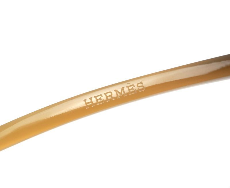 未使用 エルメス かんざし バッファローホーン ハート 水牛の角 HERMES