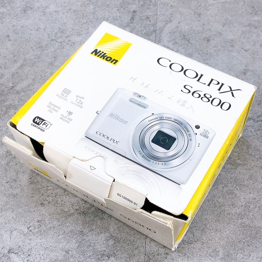 H-1178 Nikon COOLPIX S6800 ホワイト 動作品 12倍光学ズーム