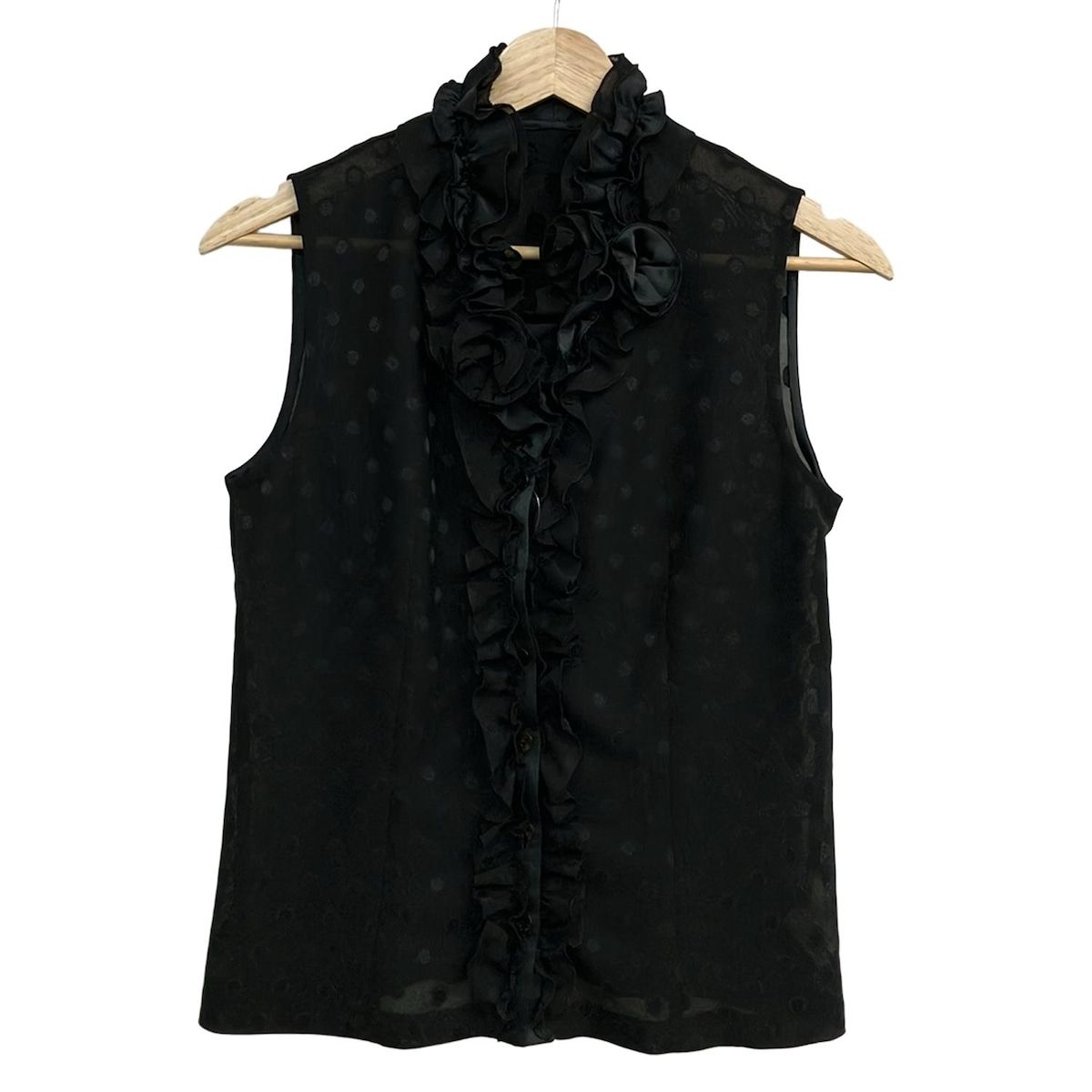 LANVIN COLLECTION(ランバンコレクション) ノースリーブシャツブラウス 