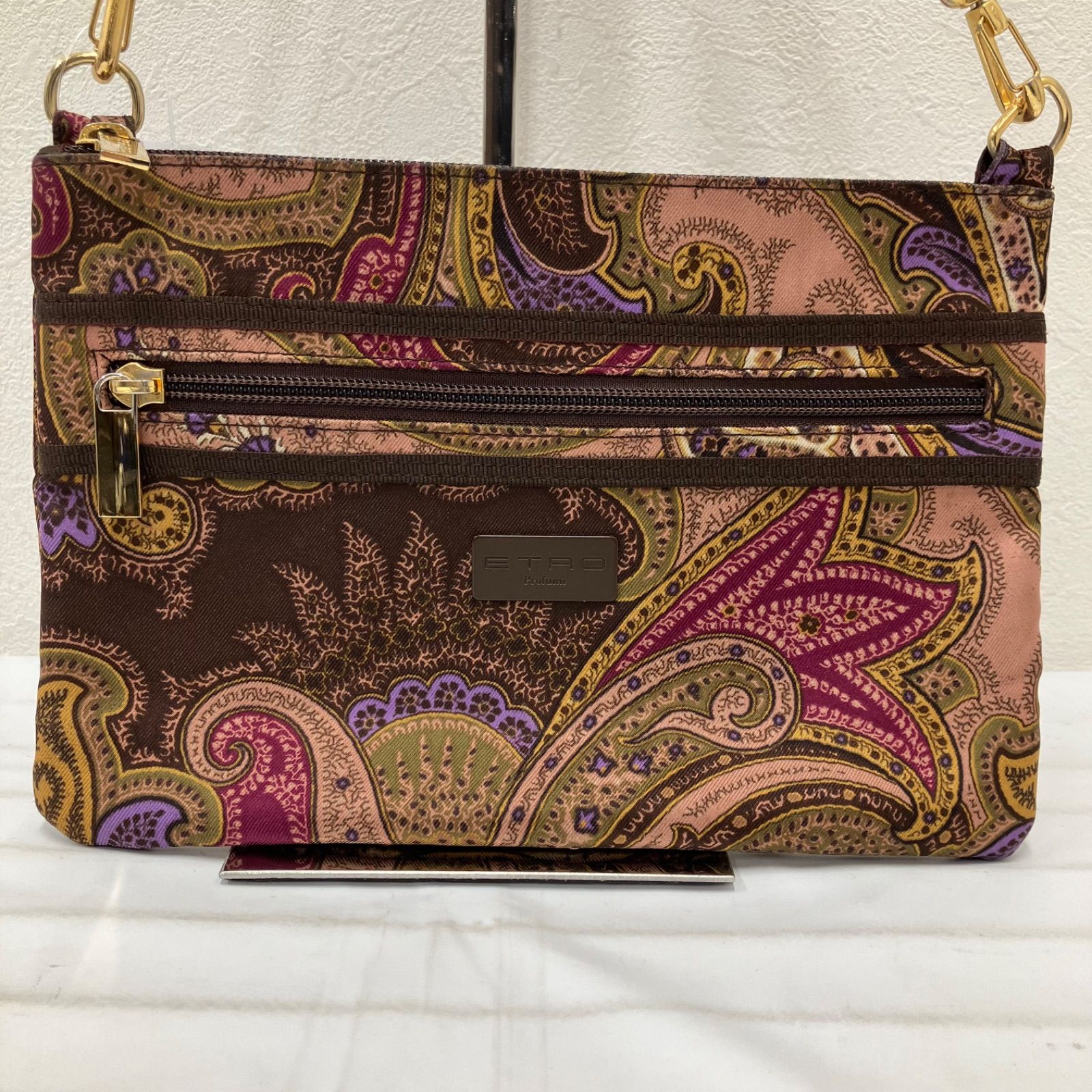 1287 ETRO エトロ ショルダーバッグ 斜めがけ 紐調節可能 ペイズリー 
