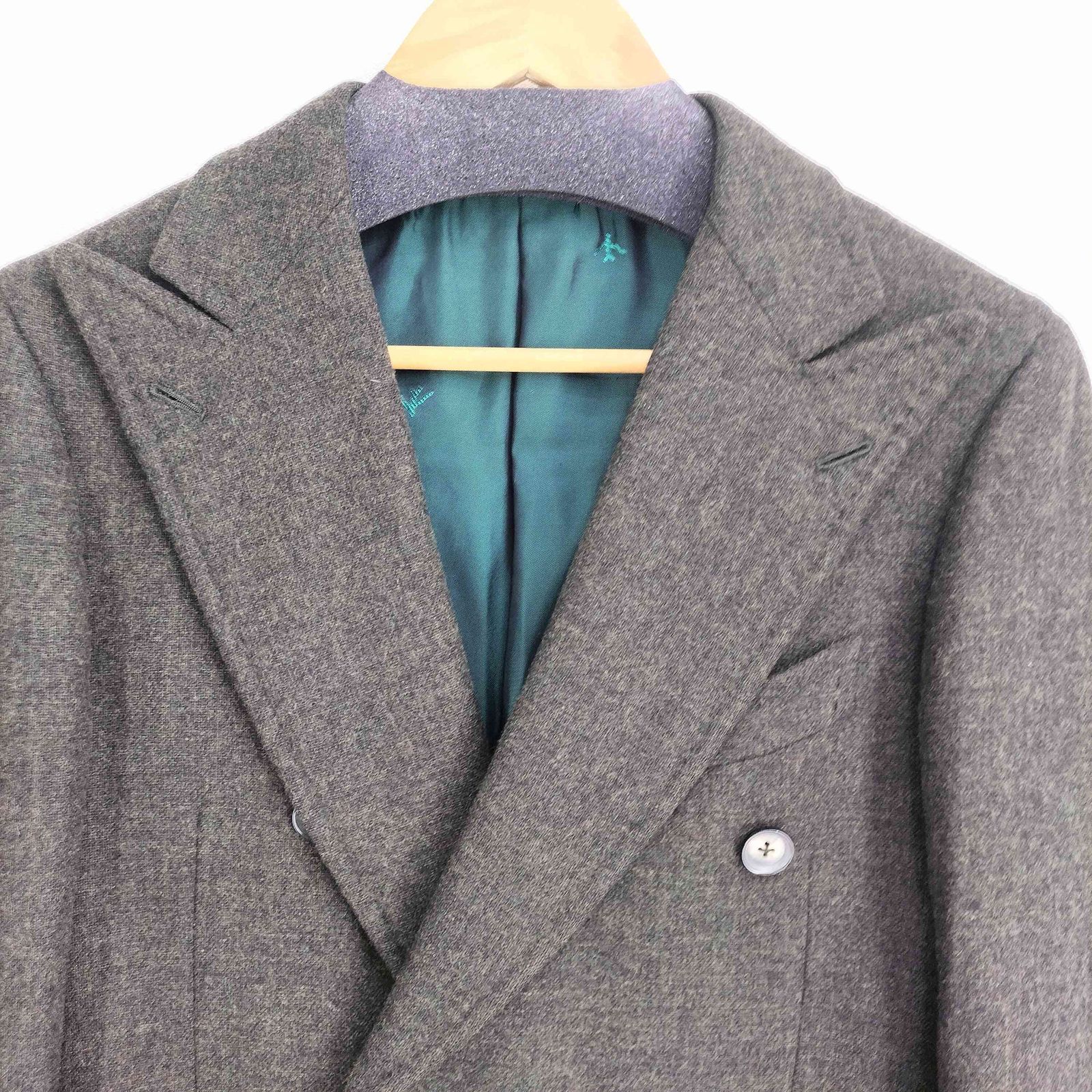 イザイア ISAIA カシミヤ混ウールダブルブレストテーラードジャケット 