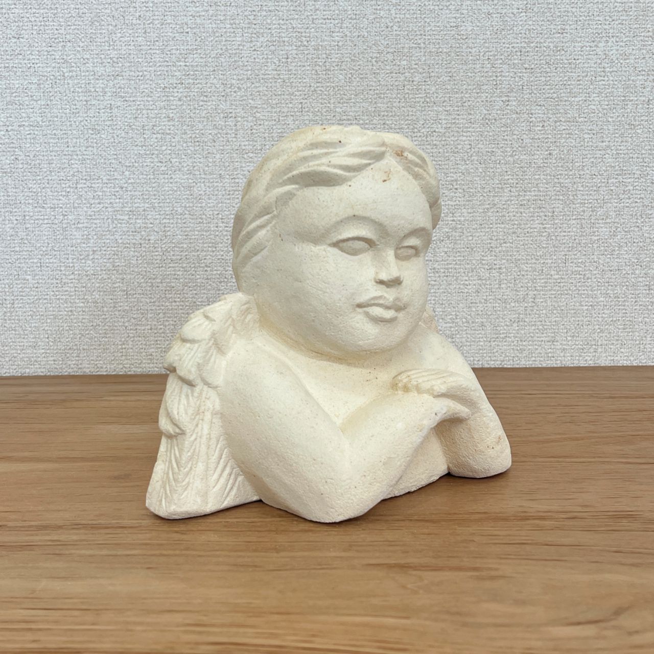  天使の石像 パラスストーン エンジェル 天使の置物 天使のオブジェ ガーデン オーナメント 庭 石彫り彫刻 天然石 250697 壁面ラック 置物 インテリア小物