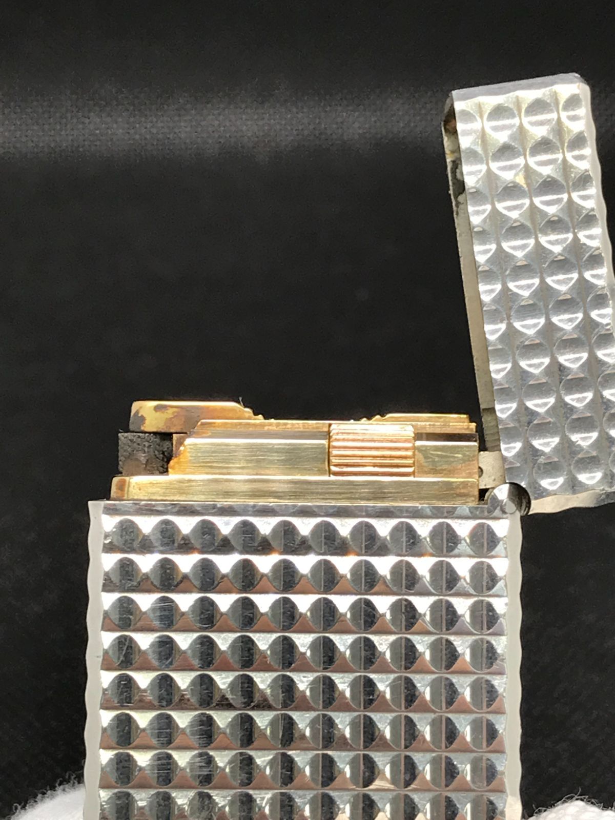 火花あり S.T.DUPONT デュポン ガスライター ライン1 ラージ シルバー 