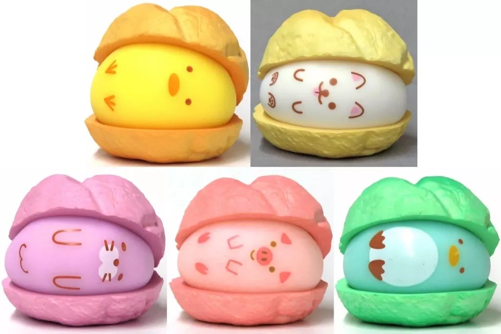 中古】スクイーズ 全5種セット 「W触感シリーズ!ふわっ!ぷにゅ