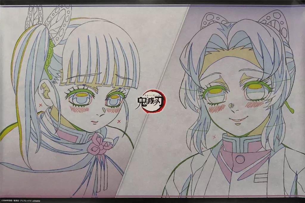 中古】ポスター B2原画ポスター 栗花落カナヲ＆胡蝶しのぶ 「鬼滅の刃