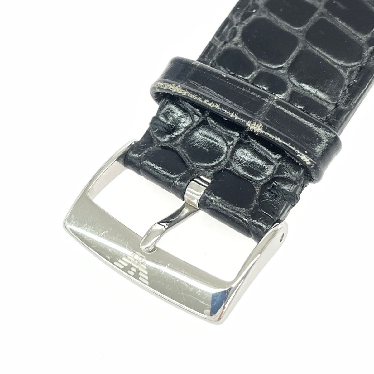 EMPORIO ARMANI エンポリオアルマーニ 腕時計/レクタンギュラー/ブラックダイアル  クオーツ AR-0143   ブラック/シルバーカラー メンズ / 240001177579 EMPORIO ARMANI エンポリオアルマーニ 腕時計/レクタンギュラー