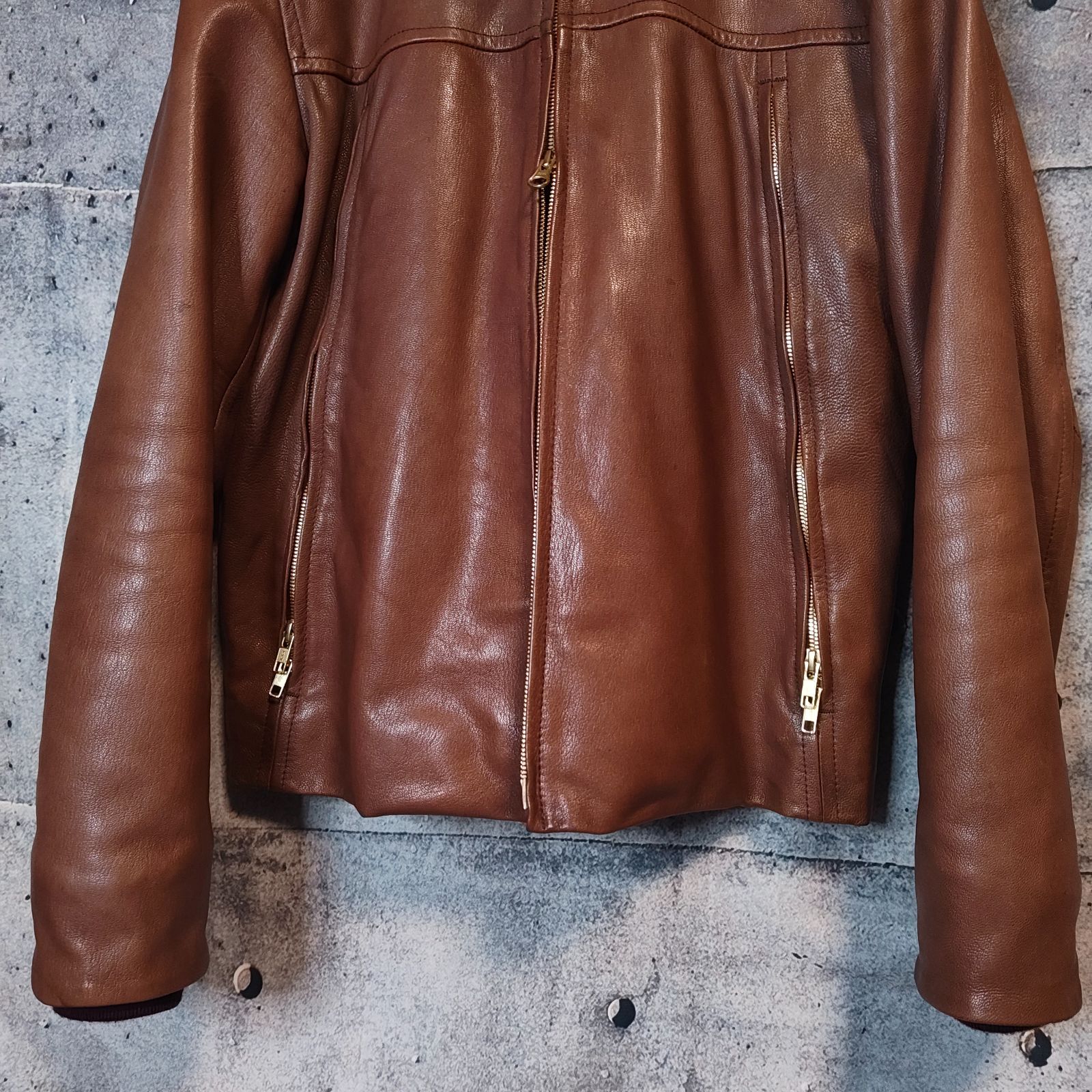 TABLOID NEWS 00s 8-Shape Double Zip Goat Leather Single Riders 