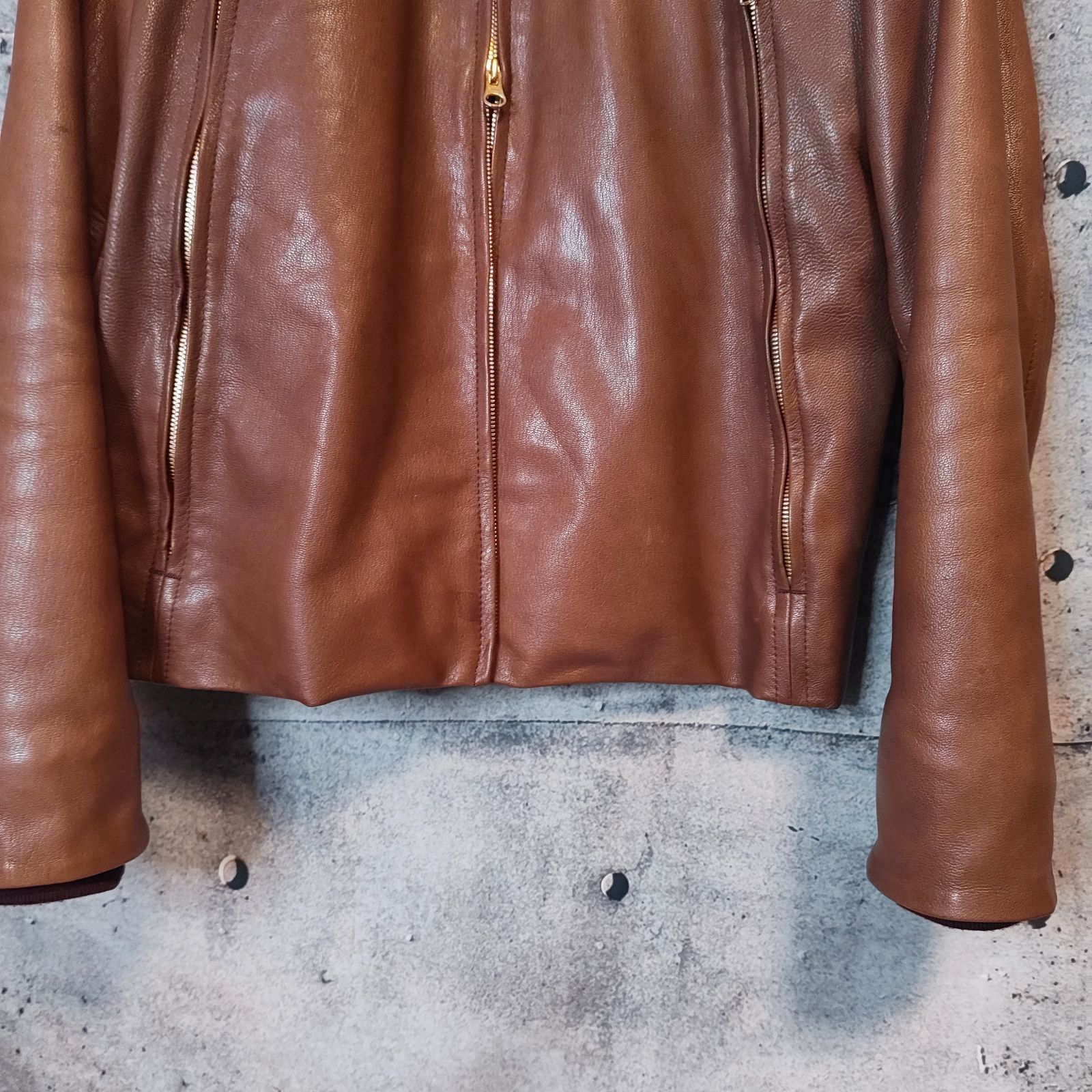 TABLOID NEWS 00s 8-Shape Double Zip Goat Leather Single Riders 