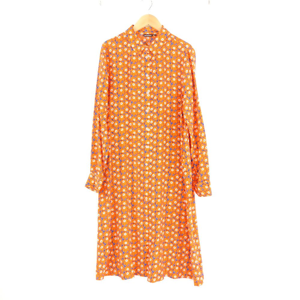 美品 marimekko マリメッコ ワンピース 34 シルク100% 長袖 美品 marimekko マリメッコ ワンピース 34 シルク100% 長袖