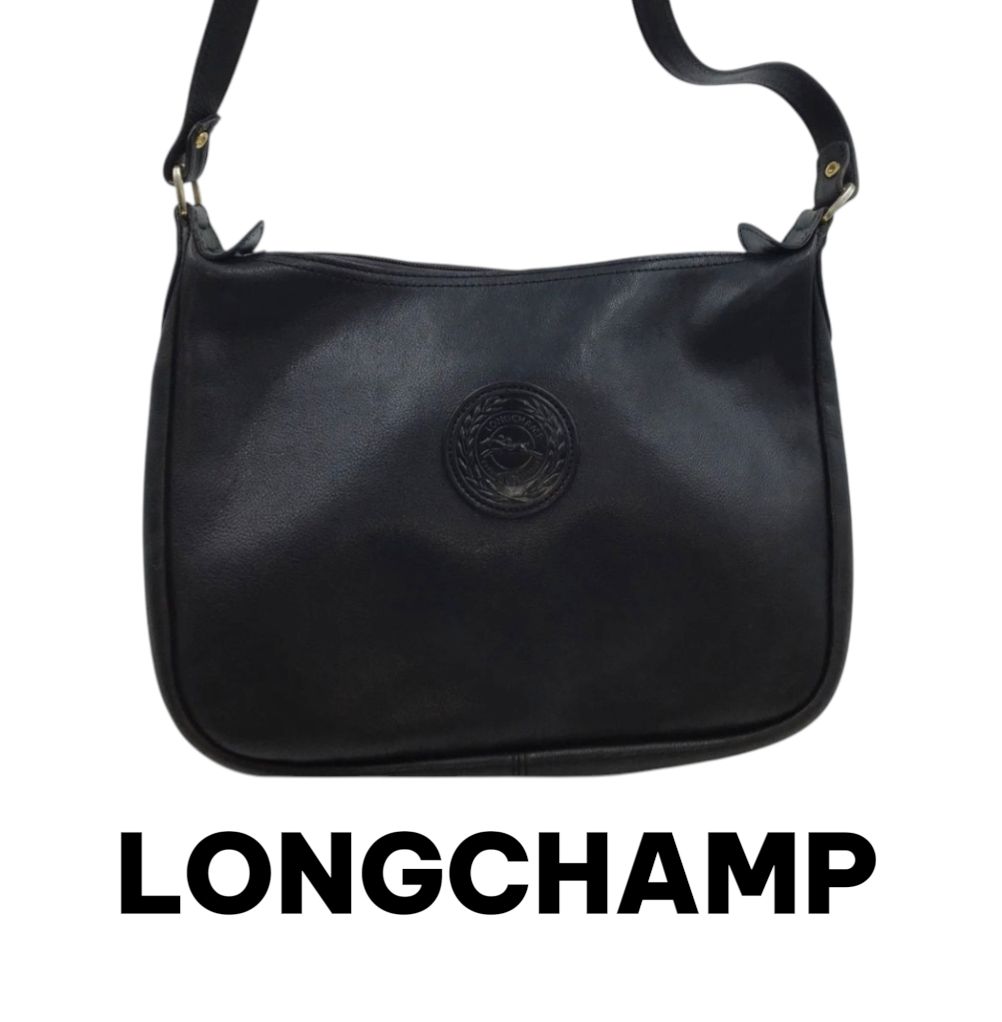Longchamp ロゴ型押し ショルダーバッグ レザー レディース LONGCHAMP