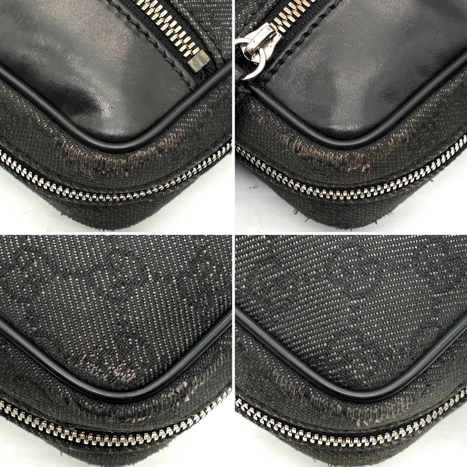 GUCCI グッチ GGキャンバス ショルダーバッグ レザー ブラック 黒 斜め