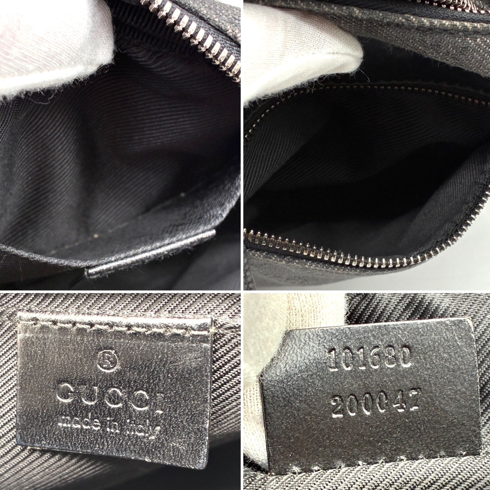 GUCCI グッチ GGキャンバス ショルダーバッグ レザー ブラック 黒 斜め 