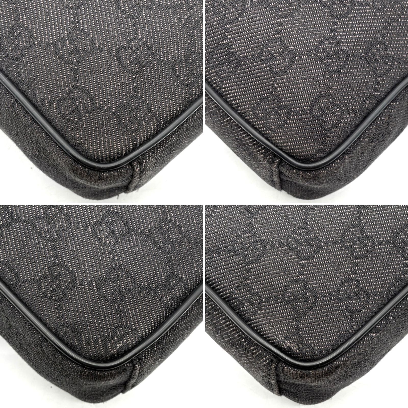 GUCCI グッチ GGキャンバス ショルダーバッグ レザー ブラック 黒 斜め 
