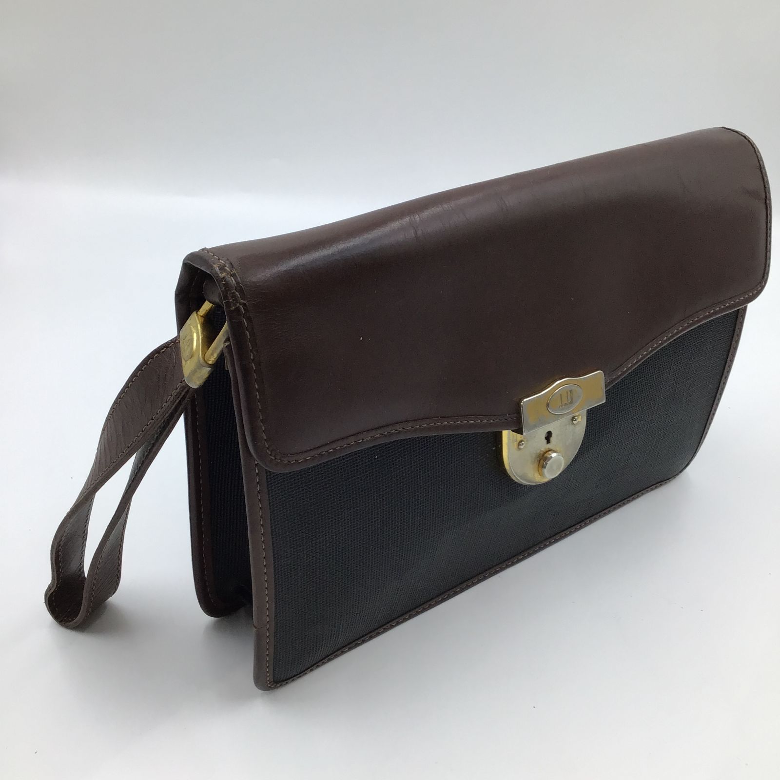 dunhill ダンヒル セカンドバッグ クラッチバッグ レザー キャンバス