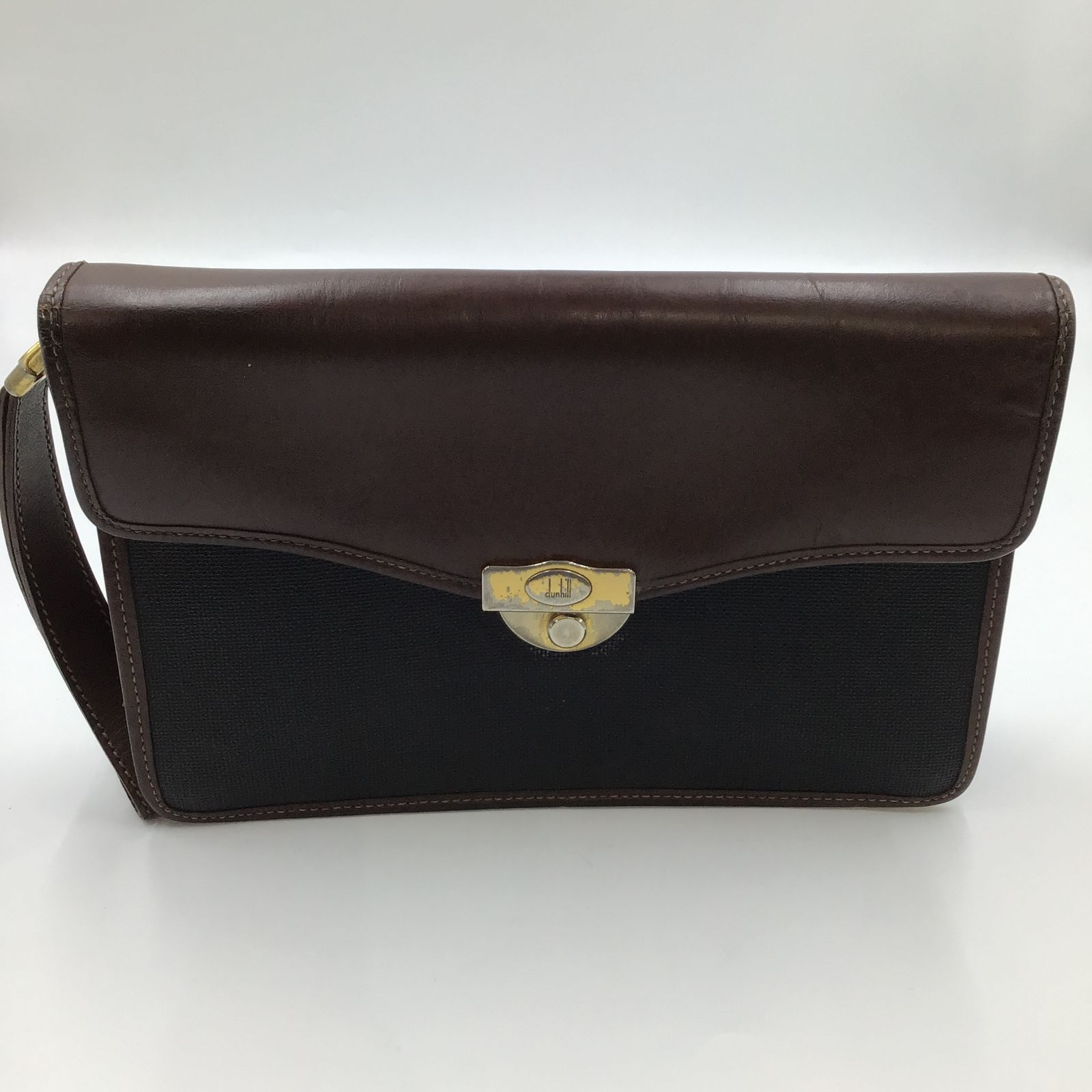 dunhill ダンヒル セカンドバッグ クラッチバッグ レザー キャンバス