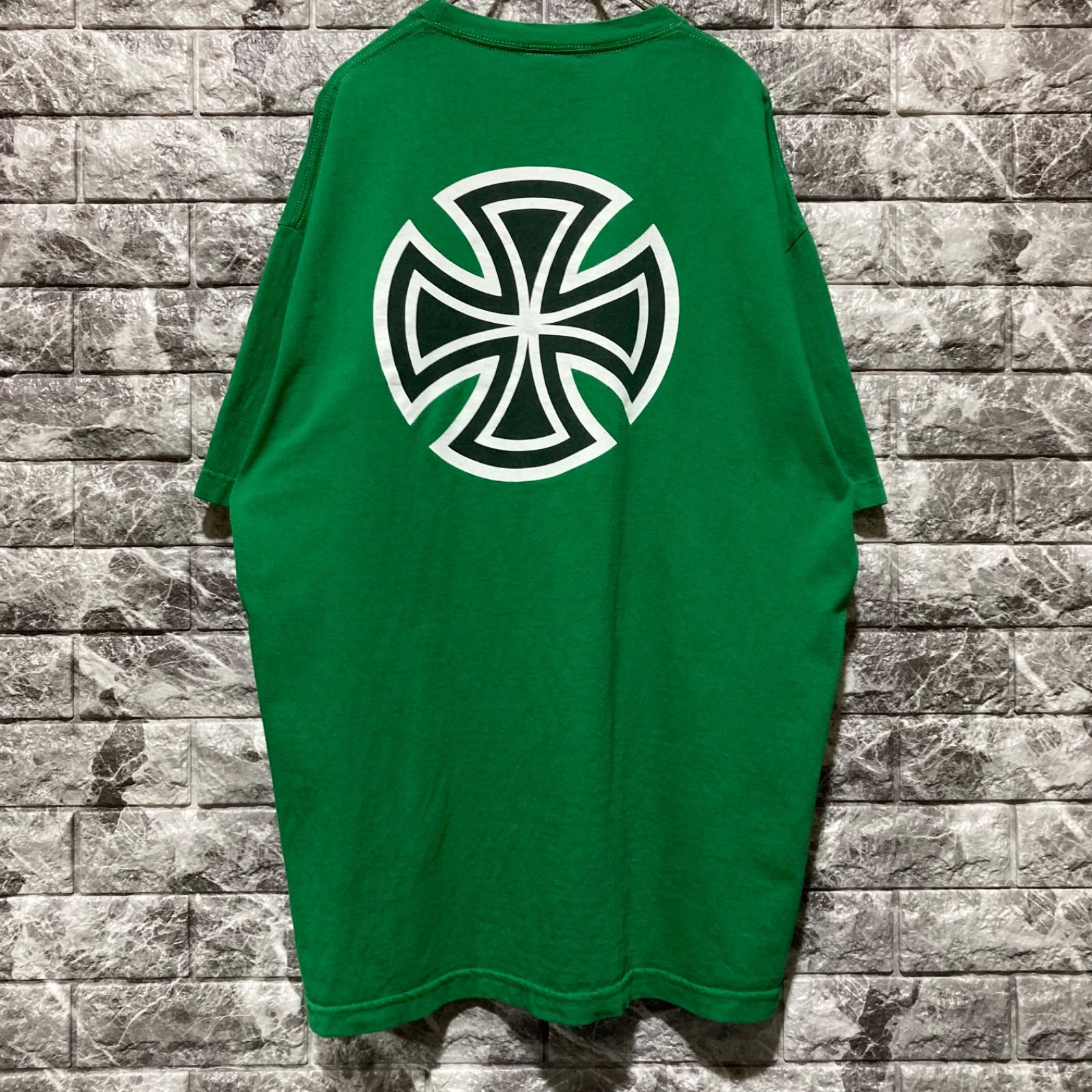 INDEPENDENT グリーン Tシャツ INDEPENDENT Tシャツ XL インディペンデント アイアンクロス