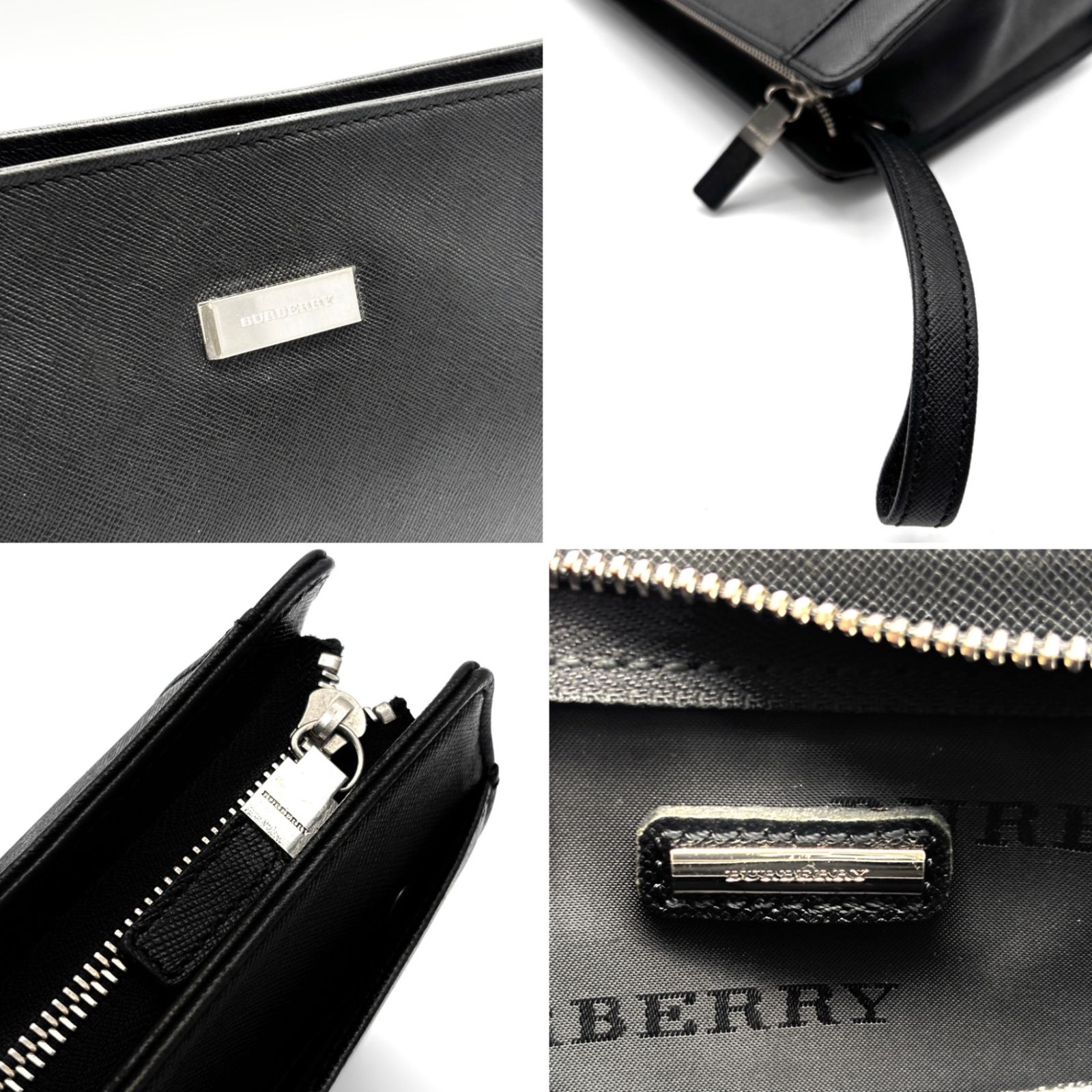 セカンドバッグ クラッチバッグ バーバリー BURBERRY レザー 美品 