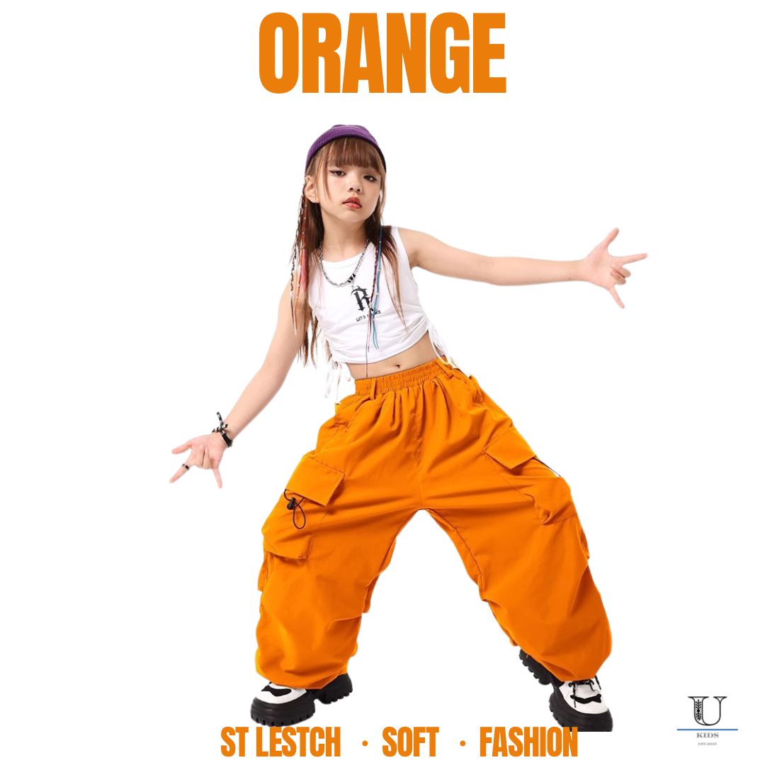 ダンス衣装 オレンジ セットアップ キッズダンス衣装 セットアップ