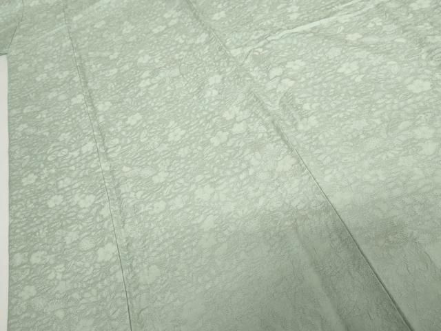 平和屋着物○上質な色無地 辻が花地紋 青磁鼠色 正絹 逸品 AABG7880cs