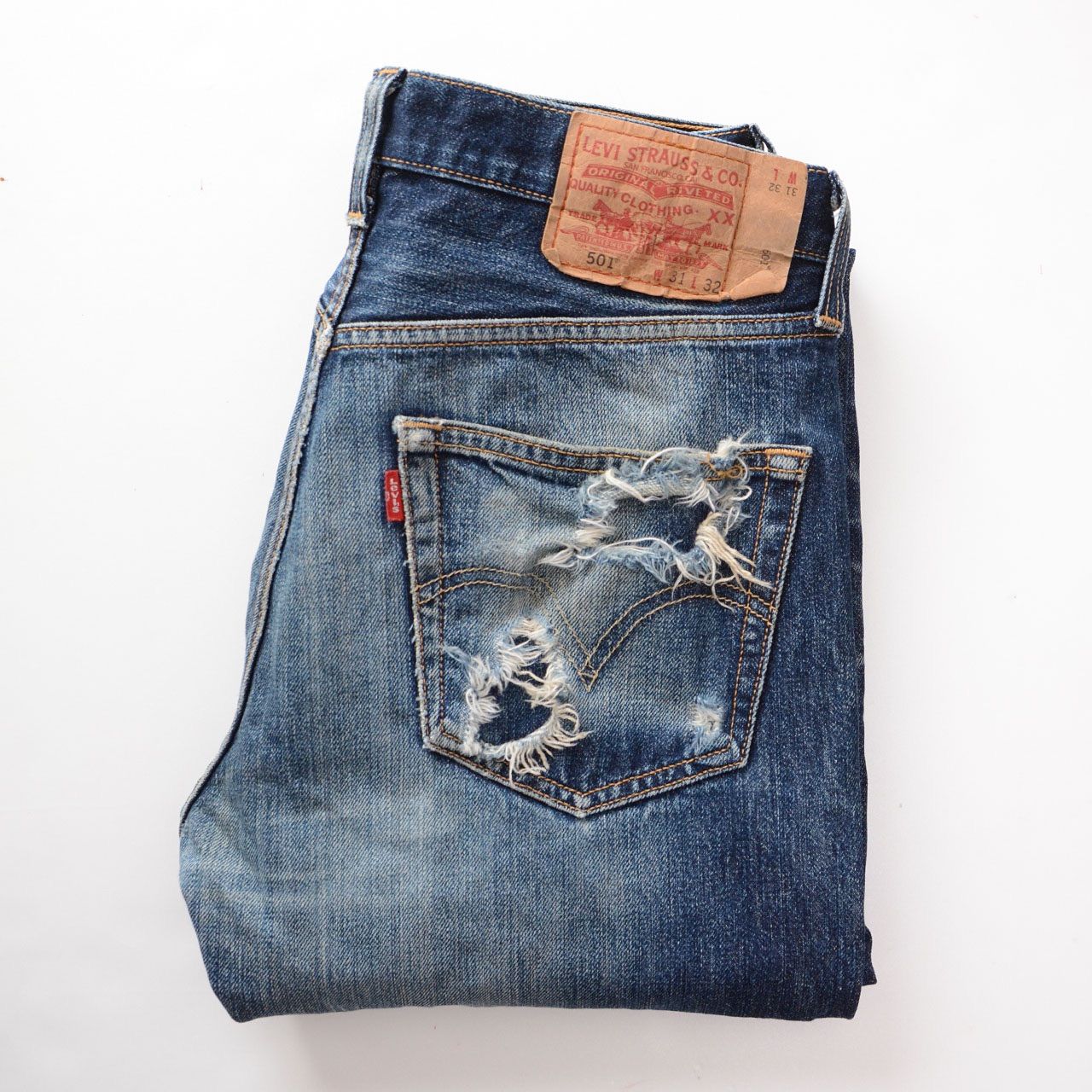 極上 鬼ヒゲ 90s LEVIS 501 USA製 デニム パンツ W34 ビンテージ 1995