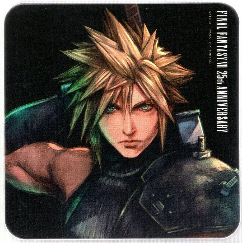 FINAL FANTASY 25th Anniversaryコースター　クラウド SQUARE ENIX ARTNIA コースター 25th ANNIVERSARY CAFE クラウド・スト