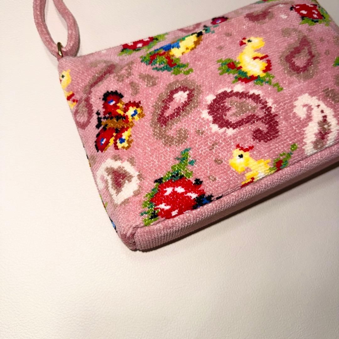 美品 希少 FEILER フェイラー ショルダーバッグ ピンク系 ハイジ
