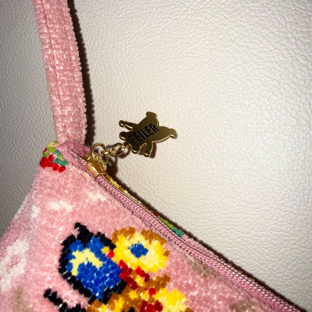 美品 希少 FEILER フェイラー ショルダーバッグ ピンク系 ハイジ
