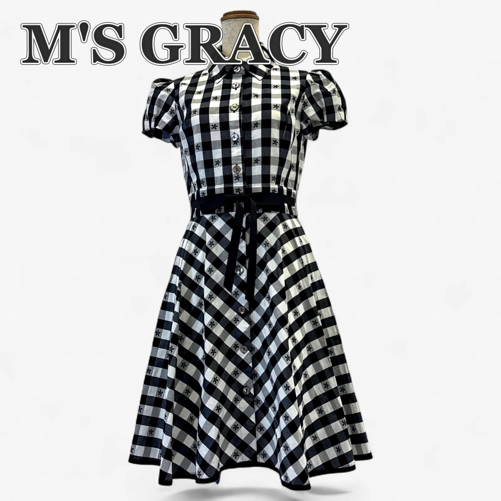 新品タグ付き M'S GRACY エムズグレイシー ワンピース ギンガム 新品タグ付き M'S GRACY エムズグレイシー ワンピース ギンガム